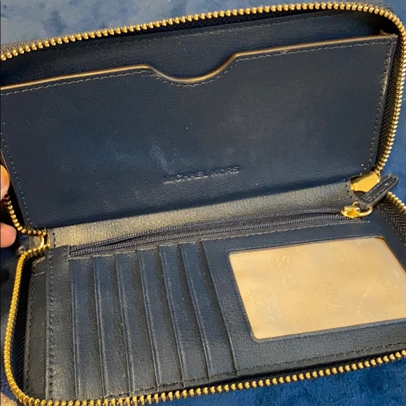 Authentic Navy Blue Studded Michael Kors Wallet - Picture 2 of 2